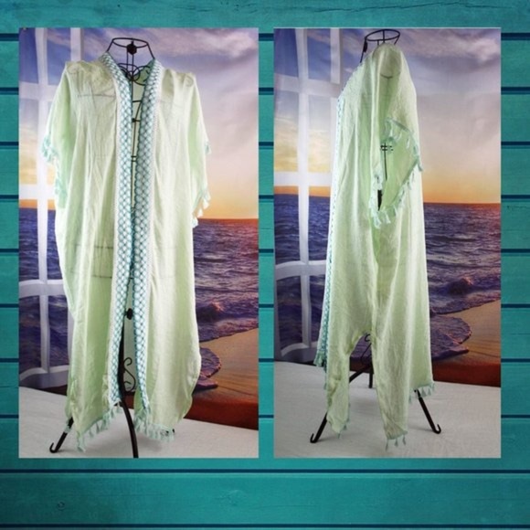 Mint-colored long kimono🐠 - Picture 5 of 6
